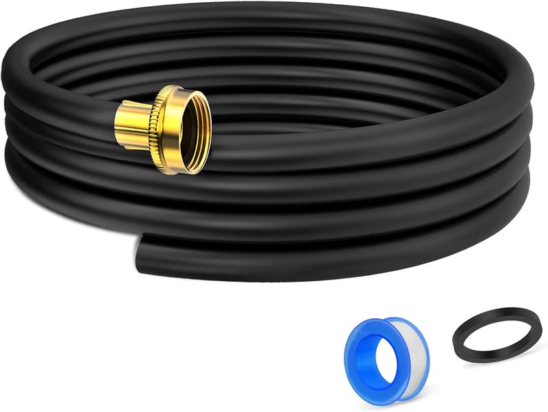 Ebusin 12FT Dehumidifier Drain Hose with 3/4 Inch FHT Connector, Featuring Rust-Resistant Brass Fittings for Leak-Proof Connection, Perfectly Compatible with Most Dehumidifier Brands(7 Length Options) - Image 1